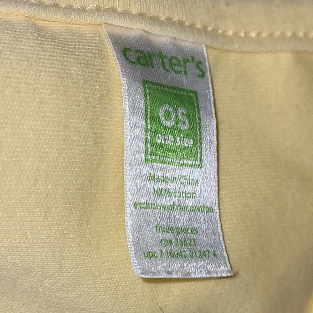 Carters Baby Bibs and Wash‎ Cloths Set Kids OS Green Yellow Good 7pc Lot